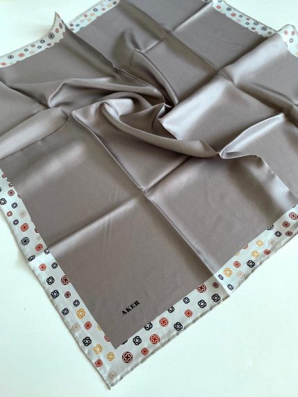 Aker Tivil İpek Eşarp 8738713-931 47966 Vizon-Krem Monogram Desen