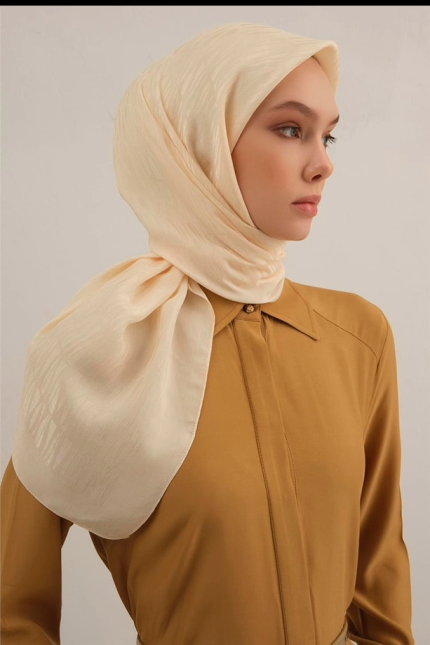 Armine Lyocell Eşarp 3-60 Krem Desenli 47347