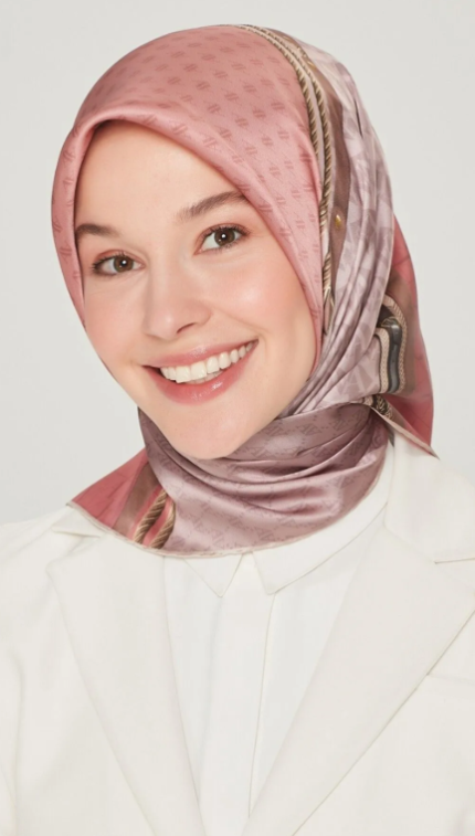 Armine Nostalji Tivil İpek 8519-33 Pembe Karışık Desen