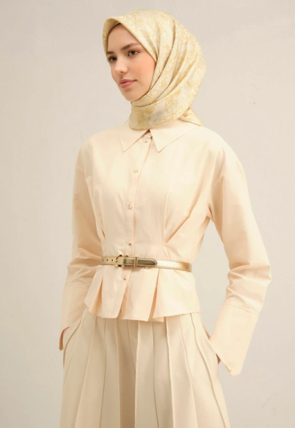Armine Sura İpek Eşarp 9311-07 Sarı Karışık Desen