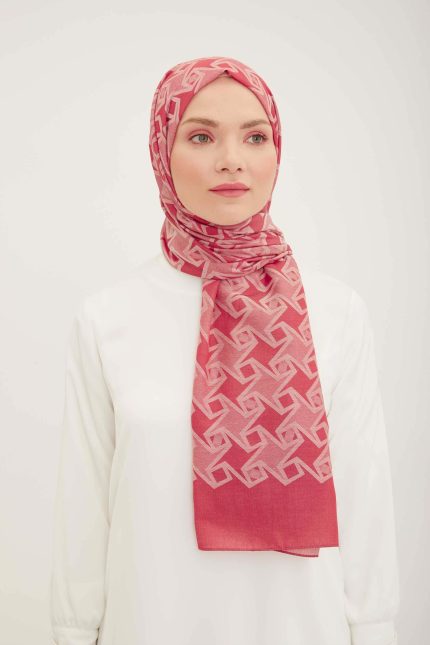 Armine Trend Akasya Şal Pembe Desenli 4-22031