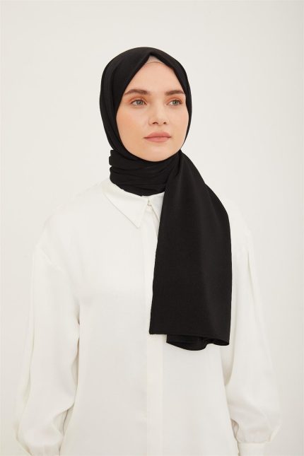 Armine Trend Siyah Kırınkıl Şal -01