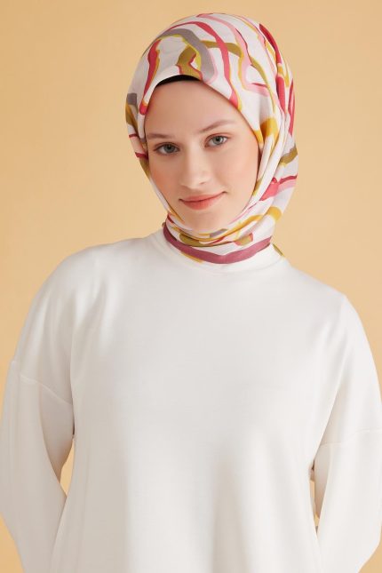 Belli Fresh Pure Eşarp 4-06 Pembe Karışık Desen 49972