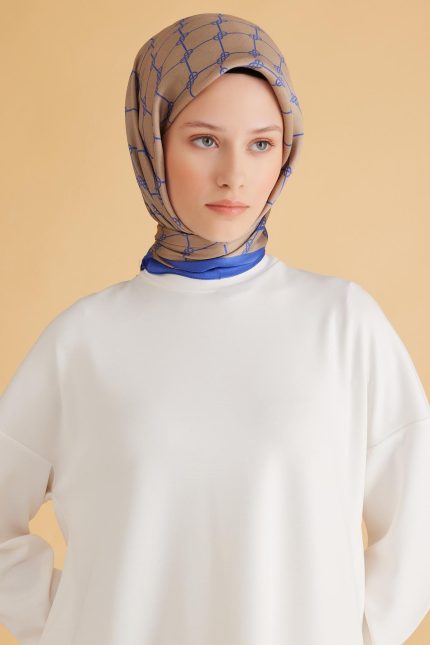 Belli Fresh Pure Eşarp 7-27 Mavi Karışık Desen 49997