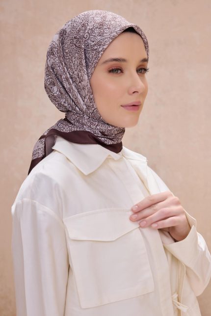 Belli Fresh Twist Eşarp 24 Kahverengi Karışık Desen 49743