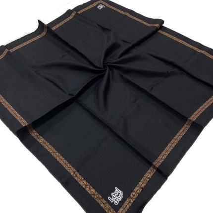 Levidor Siyah-Gold Tivil İpek Eşarp 25661