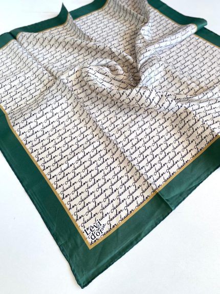 Levidor Tivil Saf İpek Eşarp 48960 Yeşil Karışık Desen