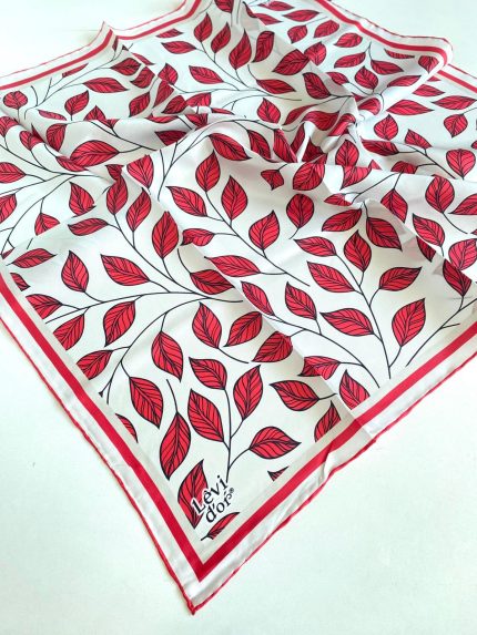 Levidor Tivil Saf İpek Eşarp 49208 Pembe-Beyaz Karışık Desen
