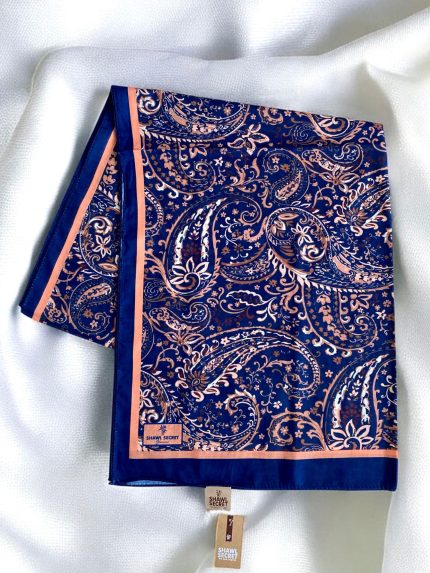Shawl Secret Glamour Pamuklu Etnik Soft Şal 49519 Lacivert