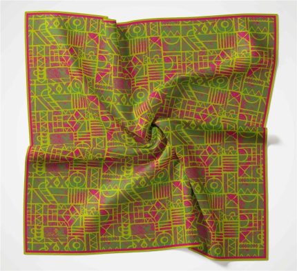 Silk Home Soft Eşarp 36724 Yeşil Pembe Karma Desen