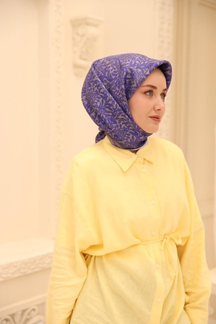 Silk Home Tivil İpek Eşarp 11464-37 Mor Karışık Desen