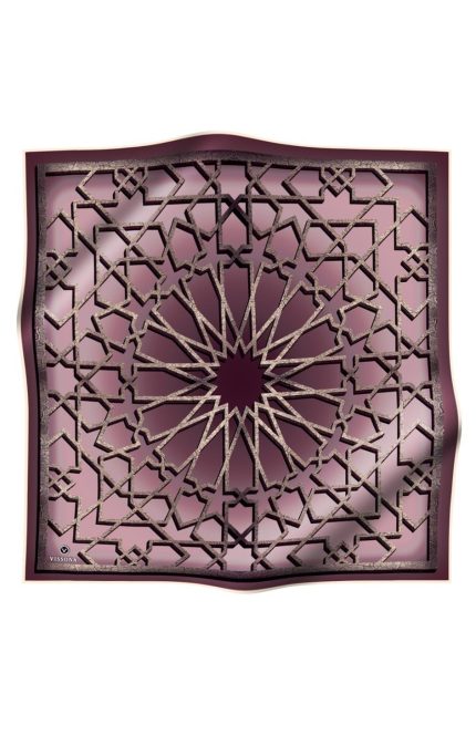 Vissona Tivil Pudra-9 Desenli İpek Eşarp 8376-19